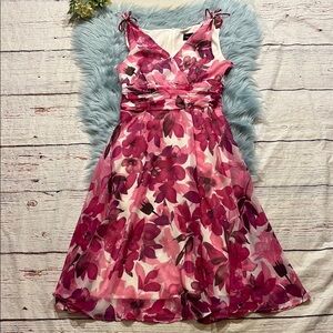 Nordstrom Connected Apparel Pink Floral Dress sz 8